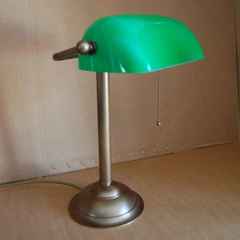 LMS Bankers-Lamp in altmessing - Glasschirm in drei Farben 3 LMS Bankers-Lamp in altmessing - Glasschirm in drei Farben