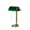Berliner Messinglampen Bankerslamp aus Berliner Messing mit grünem Glas 42cm hoch