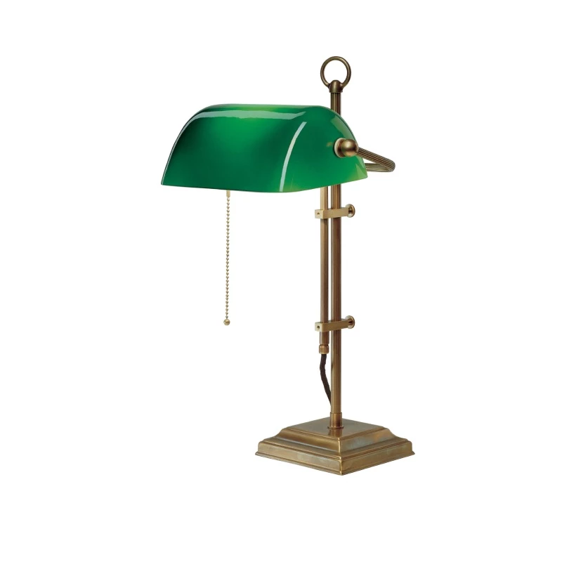 Berliner Messinglampen Bankerslamp aus Berliner Messing mit grünem Glas höhenverstellbar 3 Berliner Messinglampen Bankerslamp aus Berliner Messing mit grünem Glas höhenverstellbar