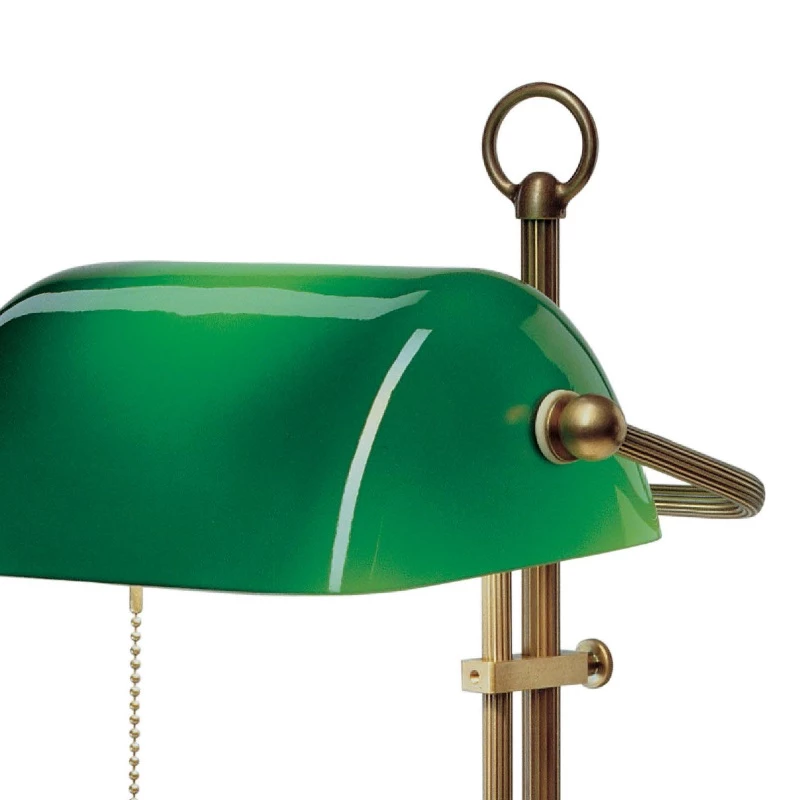 Berliner Messinglampen Bankerslamp aus Berliner Messing mit grünem Glas höhenverstellbar 5 Berliner Messinglampen Bankerslamp aus Berliner Messing mit grünem Glas höhenverstellbar – Bild 3