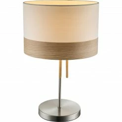 GLOBO Tischleuchte Ø 40cm Chipsy mit Holzfurnier mit Zugschalter -Tischleuchten Verkäufe beige tischleuchte 40cm 15221T1b1280x1280 globo 15221t1