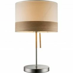 GLOBO Tischleuchte Ø 40cm Chipsy mit Holzfurnier mit Zugschalter -Tischleuchten Verkäufe beige tischleuchte 40cm 15221T1c1280x1280 globo 15221t1