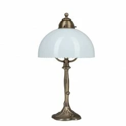 Berliner Messinglampen Berliner-Messing-Tischleuchte mit Opalglas Ø 24cm