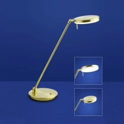 B-Leuchten LED Tischleuchte Omega in messing oder nickel