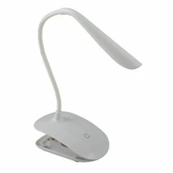 Heitronic Dimmbare LED Klemm Tischleuchte Büroleuchte Akkubetrieb mit USB-Kabel