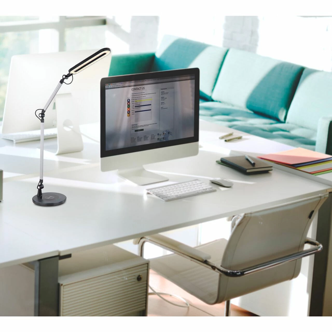 GLOBO dimmbare LED Tischleuchte Lampe mit Sensor CCT-Lichtfarbsteuerung Kabel 13 m Wireless Charging Funktion Tischlampe schwarz und silberfarben 10 GLOBO dimmbare LED Tischleuchte Lampe mit Sensor CCT-Lichtfarbsteuerung Kabel 13 m Wireless Charging Funktion Tischlampe schwarz und silberfarben – Bild 8