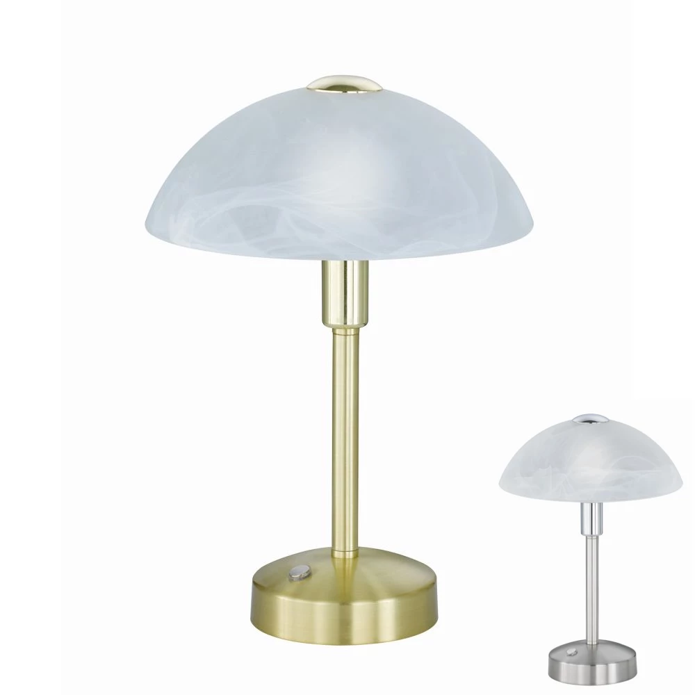 Trio dimmbare LED Tischleuchte mit alabasterfarbigem Glasschirm, silber o. messing, Nachttischleuchte, inkl. LED 4W 3 Trio dimmbare LED Tischleuchte mit alabasterfarbigem Glasschirm, silber o. messing, Nachttischleuchte, inkl. LED 4W