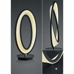 B-Leuchten dimmbare runde LED Tischleuchte Ring Tischlampe Schwarz