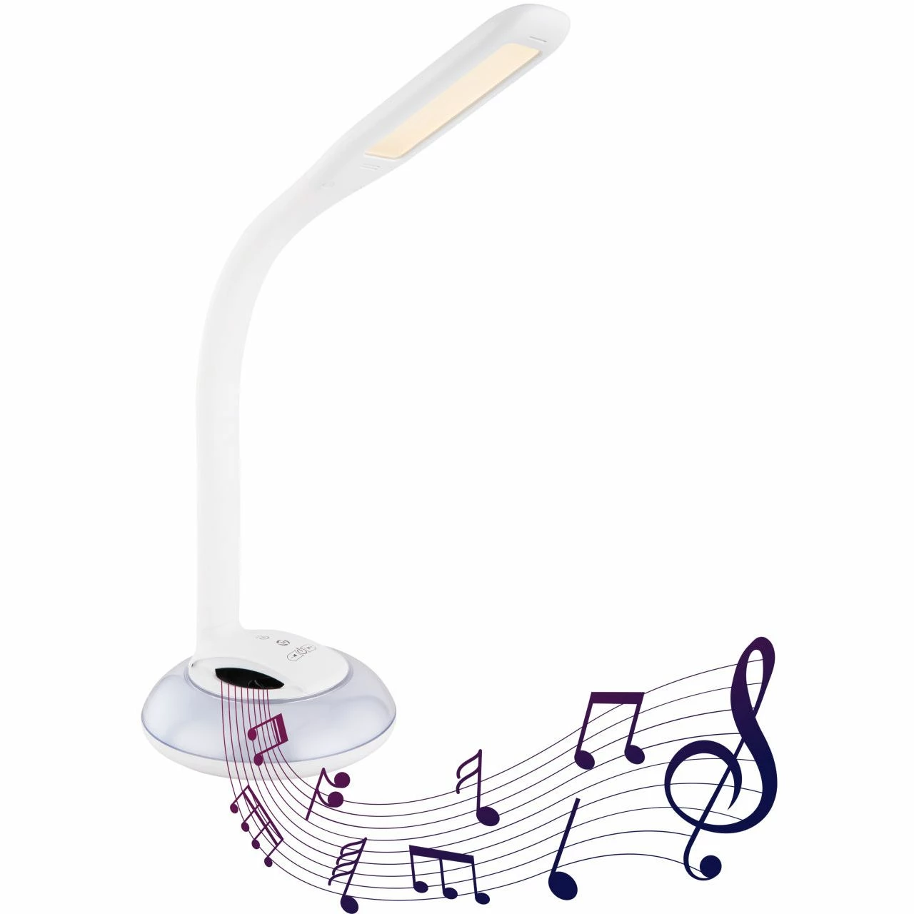 GLOBO dimmbare runde LED Tischleuchte mit CCT-Lichtfarbsteuerung e Base Flexo 5W Lautsprecher Kabel 15m Tischlampe weiß 3 GLOBO dimmbare runde LED Tischleuchte mit CCT-Lichtfarbsteuerung e Base Flexo 5W Lautsprecher Kabel 15m Tischlampe weiß