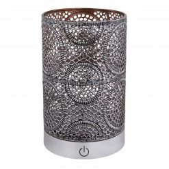 GLOBO dimmbare runde LED TischleuchteZylinder 3 Lichtstufen mit Batteriefunktion Tischlampe gold Schalter ø 112 cm