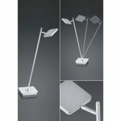 B-Leuchten dimmbare schwenkbare eckige LED Tischleuchte mit CCT-Lichtfarbsteuerung Tischlampe hellgrau Schalter