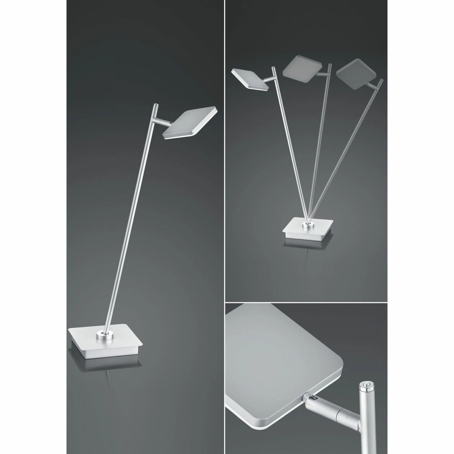 B-Leuchten dimmbare schwenkbare eckige LED Tischleuchte mit CCT-Lichtfarbsteuerung Tischlampe hellgrau Schalter 3 B-Leuchten dimmbare schwenkbare eckige LED Tischleuchte mit CCT-Lichtfarbsteuerung Tischlampe hellgrau Schalter