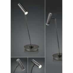 B-Leuchten dimmbare schwenkbare zylindrische LED Tischleuchte aus Bronze Tischlampe bronze mit Schalter