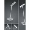 B-Leuchten dimmbare schwenkbare zylindrische LED Tischleuchte matt Tischlampe nickel und chrom mit Schalter