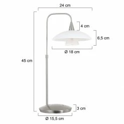 Steinhauer dimmbare Tischleuchte mit hängendem Glasschirm aus Milchglas schwenkbare Tischlampe 18 x 45 cm -Tischleuchten Verkäufe dimmbare tischleuchte mit hngendem 2657ST 7 steinhauer 2657st