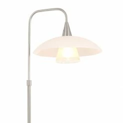 Steinhauer dimmbare Tischleuchte mit hängendem Glasschirm aus Milchglas schwenkbare Tischlampe 18 x 45 cm