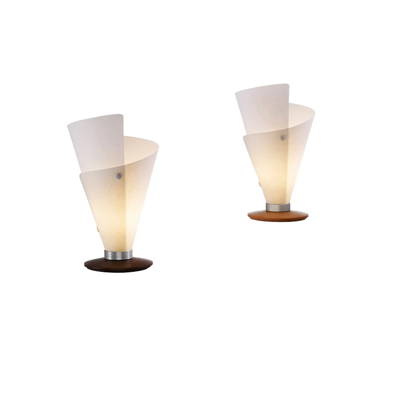 DOMUS DomusTischleuchte aus Edelholz und Lunopal-Schirm 3 DOMUS DomusTischleuchte aus Edelholz und Lunopal-Schirm