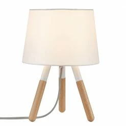 Paulmann Dreibein Tischleuchte Berit, Tripod mit Holz