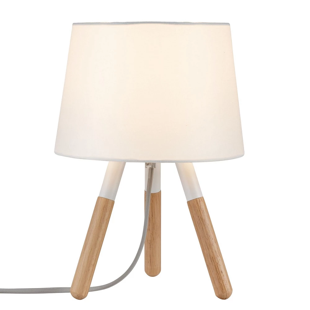 Paulmann Dreibein Tischleuchte Berit, Tripod mit Holz 3 Paulmann Dreibein Tischleuchte Berit, Tripod mit Holz