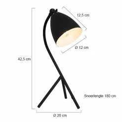 Steinhauer dreibeinige Tischlampe, Tripod gebogener Arm, Schirm schwenkbar Schreibtischlampe schwarz -Tischleuchten Verkäufe dreibeinige tischlampetripod gebogener armschirm 7676ZW 7 steinhauer 7676zw