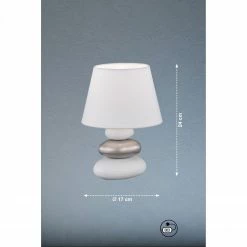 Fischer & Honsel runde Tischleuchte mit Stoffschirm und gestapelten Steinen aus Keramik in 4 Ausführungen 7 Fischer & Honsel runde Tischleuchte mit Stoffschirm und gestapelten Steinen aus Keramik in 4 Ausführungen -Tischleuchten Verkäufe e14 tischleuchte mit stoffschirm 50464V fischerhonsel 50464