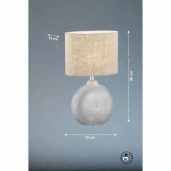 Fischer & Honsel E14 Tischleuchte mit Stoffschirm und Keramikkugel 36 cm hoch in 5 Ausführungen -Tischleuchten Verkäufe e14 tischleuchte mit stoffschirm 50469V fischerhonsel 50469