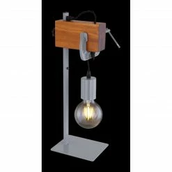 GLOBO E27 Tischleuchte aus Holz schwarzes Textilkabel Metall verzinkt mit Schraubzwinge Tischlampe antik Schalter -Tischleuchten Verkäufe e27 tischleuchte aus holz 15432Tax1280x1280 globo 15432t