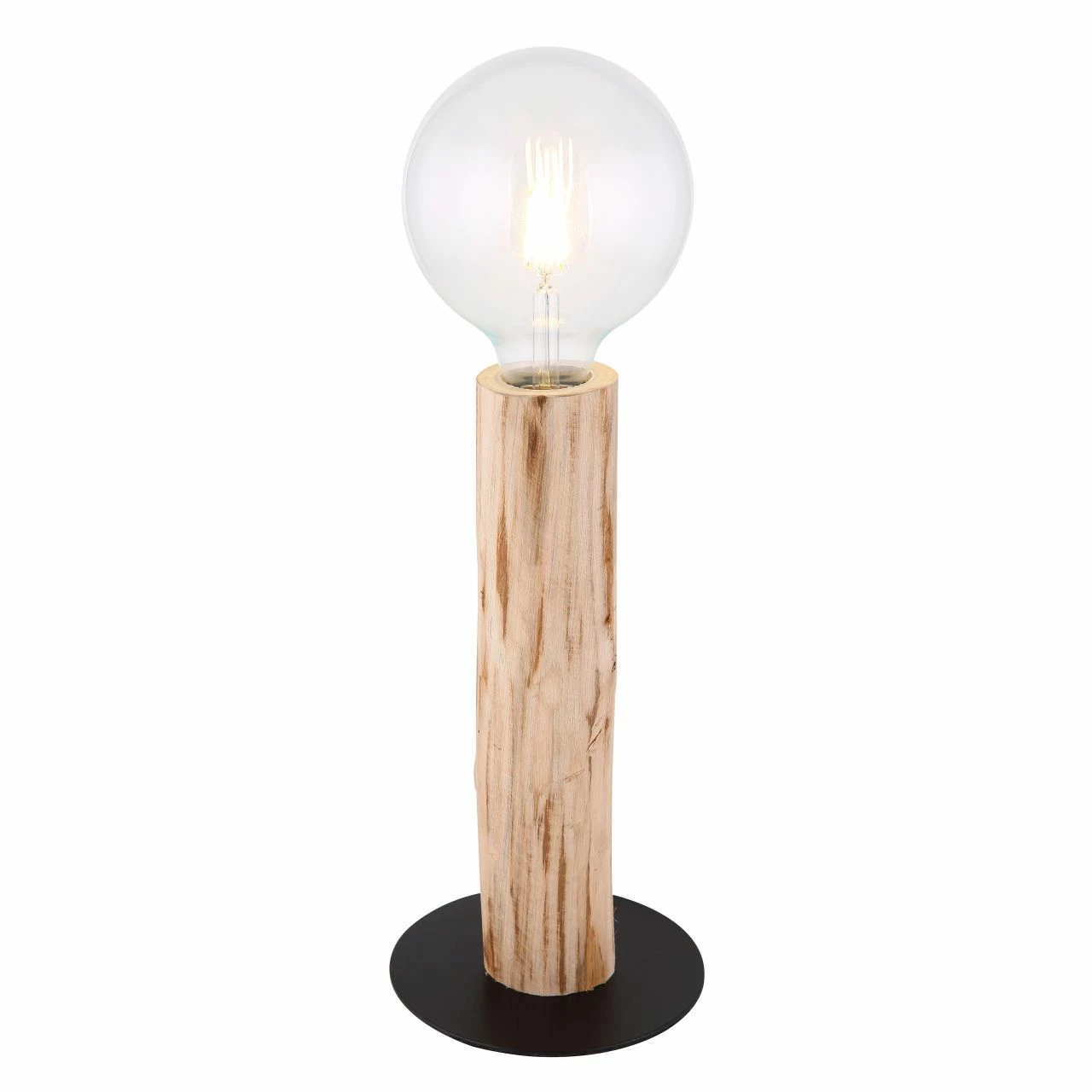 GLOBO E27 Tischleuchte aus Holz matt gerade ohne Schirm Tischlampe schwarz und natur mit Schalter ø 15 cm 3 GLOBO E27 Tischleuchte aus Holz matt gerade ohne Schirm Tischlampe schwarz und natur mit Schalter ø 15 cm