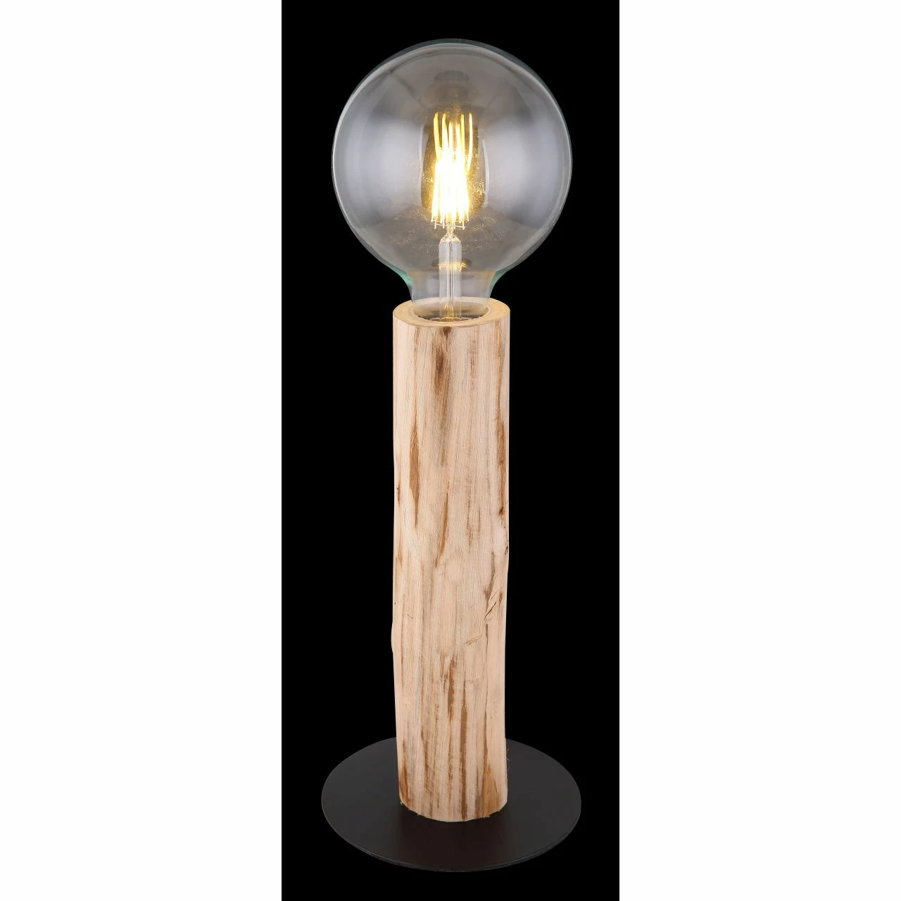 GLOBO E27 Tischleuchte aus Holz matt gerade ohne Schirm Tischlampe schwarz und natur mit Schalter ø 15 cm 6 GLOBO E27 Tischleuchte aus Holz matt gerade ohne Schirm Tischlampe schwarz und natur mit Schalter ø 15 cm – Bild 4