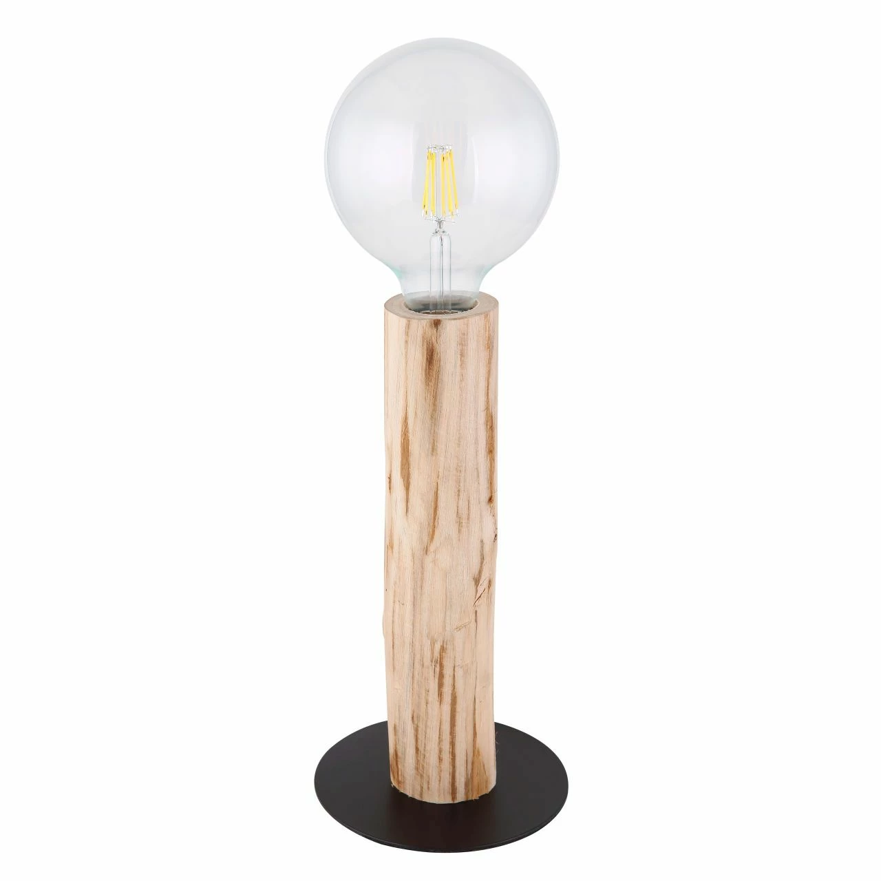 GLOBO E27 Tischleuchte aus Holz matt gerade ohne Schirm Tischlampe schwarz und natur mit Schalter ø 15 cm 7 GLOBO E27 Tischleuchte aus Holz matt gerade ohne Schirm Tischlampe schwarz und natur mit Schalter ø 15 cm – Bild 5