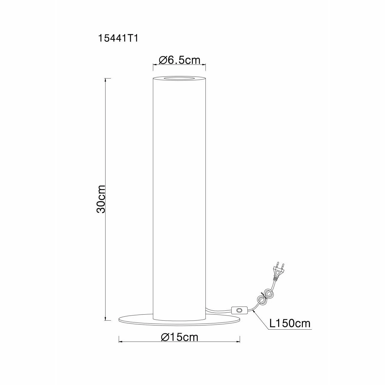 GLOBO E27 Tischleuchte aus Holz matt gerade ohne Schirm Tischlampe schwarz und natur mit Schalter ø 15 cm 4 GLOBO E27 Tischleuchte aus Holz matt gerade ohne Schirm Tischlampe schwarz und natur mit Schalter ø 15 cm – Bild 2
