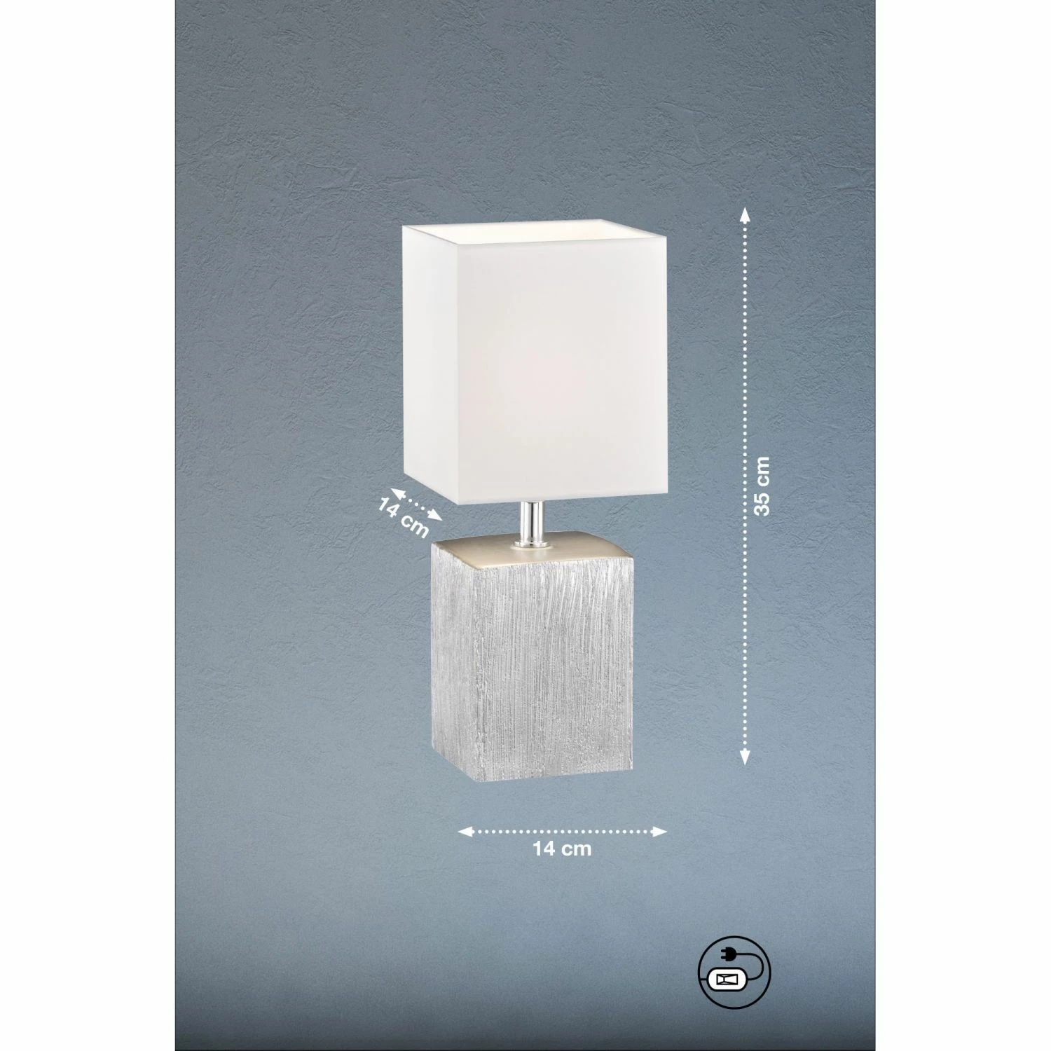 Fischer & Honsel eckige E14 Tischleuchte mit Stoffschirm aus Keramik in 3 Ausführungen 5 Fischer & Honsel eckige E14 Tischleuchte mit Stoffschirm aus Keramik in 3 Ausführungen – Bild 3