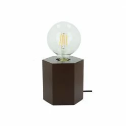 Spot-Light eckige Tischleuchte aus Holz in 2 Varianten, E27, braun