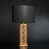 FERRO LUCE Elegante Tischleuchte - Blattgold mit Stofflampenschirm in Schwarz - Höhe 80 cm 1 FERRO LUCE Elegante Tischleuchte - Blattgold mit Stofflampenschirm in Schwarz - Höhe 80 cm -Tischleuchten Verkäufe elegante tischleuchteblattgold mit stofflampenschirm 112027 ferroluce retel