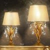 FERRO LUCE Extravagante Tischleuchte - Handgefertigt in Italien - Blattgold - Textilschirm - Kristallbehang - 2 Größen -Tischleuchten Verkäufe extravagante tischleuchtehandgefertigt italienblattgoldtextilschirmkristallbehanggren 80526 ferroluce