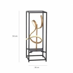 Paul Neuhaus Geschwungene LED Tischleuchte im Rahmen mit Schnurdimmer, 11W, schwarz gold -Tischleuchten Verkäufe geschwungene led tischleuchte rahmen 4415 184 paulneuhaus 441518