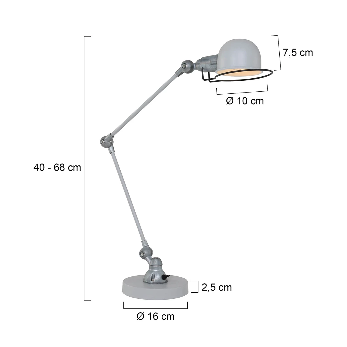 Steinhauer Tischleuchte im Industrie-Stil mit einstellbarem Arm, Klassiker, schwenkbar, mit Kippschalter am Lampenfuß, E14, 4 Farben 8 Steinhauer Tischleuchte im Industrie-Stil mit einstellbarem Arm, Klassiker, schwenkbar, mit Kippschalter am Lampenfuß, E14, 4 Farben – Bild 6