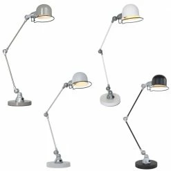 Steinhauer Tischleuchte im Industrie-Stil mit einstellbarem Arm, Klassiker, schwenkbar, mit Kippschalter am Lampenfuß, E14, 4 Farben