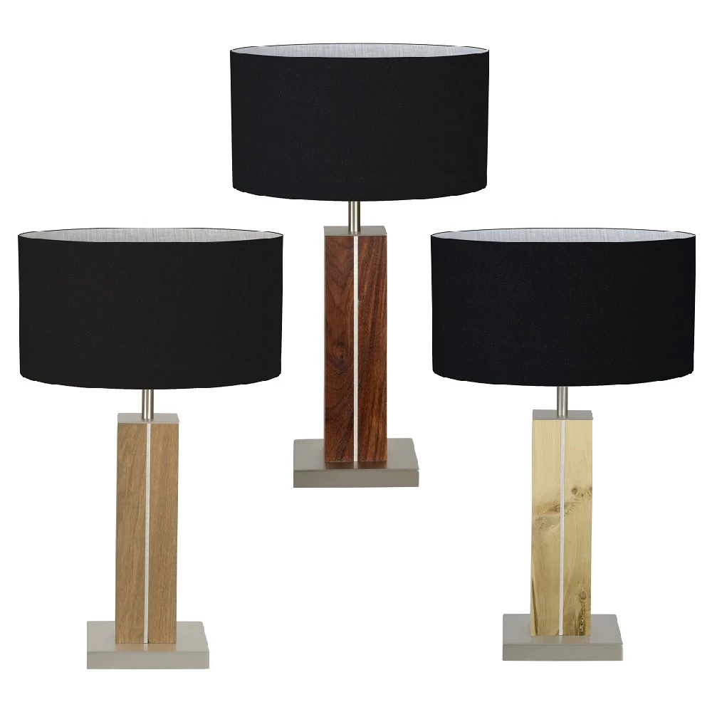 HerzBlut Hockerleuchte, Stoffschirm, Cotton Schwarz, Nussbaum o. Eiche o. Zirbe 3 HerzBlut Hockerleuchte, Stoffschirm, Cotton Schwarz, Nussbaum o. Eiche o. Zirbe