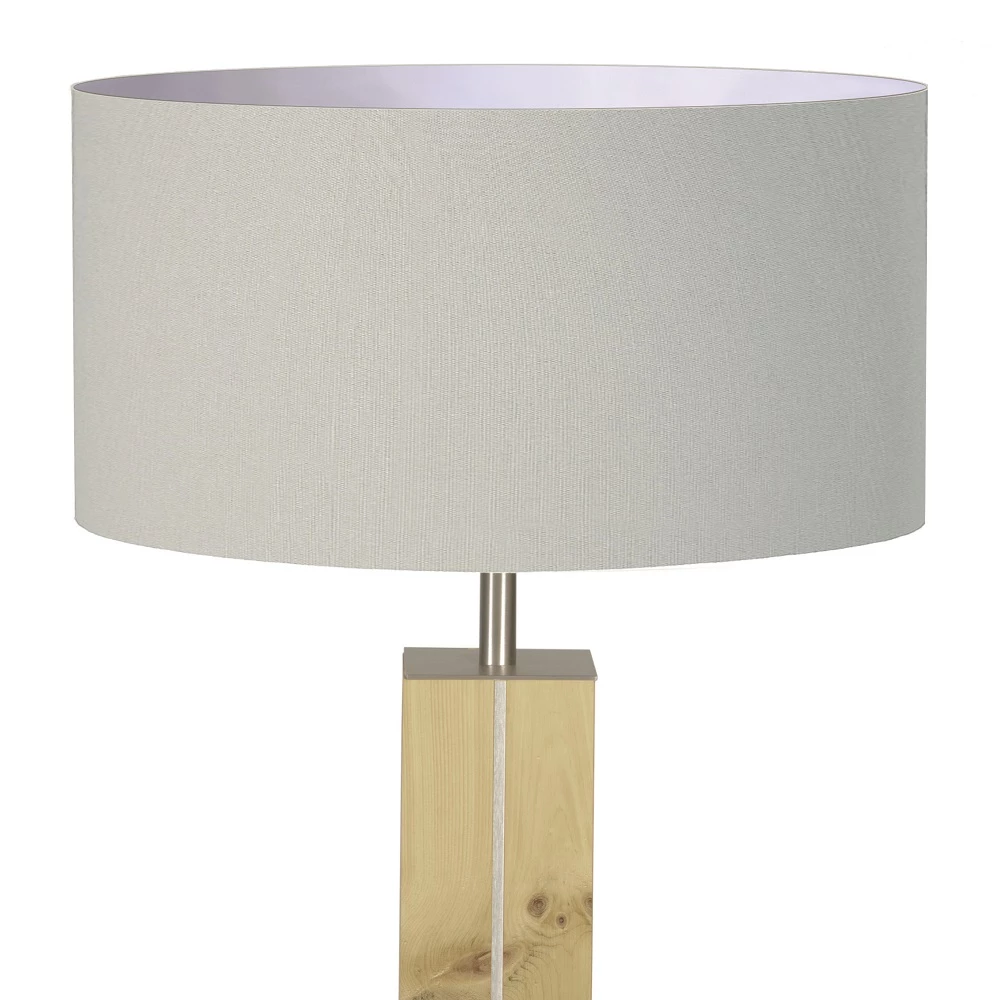 HerzBlut Hockerleuchte, Stoffschirm, Silbergrau, Zirbe o. Eiche o. Nussbaum 4 HerzBlut Hockerleuchte, Stoffschirm, Silbergrau, Zirbe o. Eiche o. Nussbaum – Bild 2