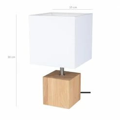 Spot-Light Holz-Tischleuchte mit weißem Stoffschirm, eckig, E27, 3 Varianten -Tischleuchten Verkäufe holztischleuchte mit weistoffschirmeichenholz1flammig eckige27 71991744 spotlight 7199174