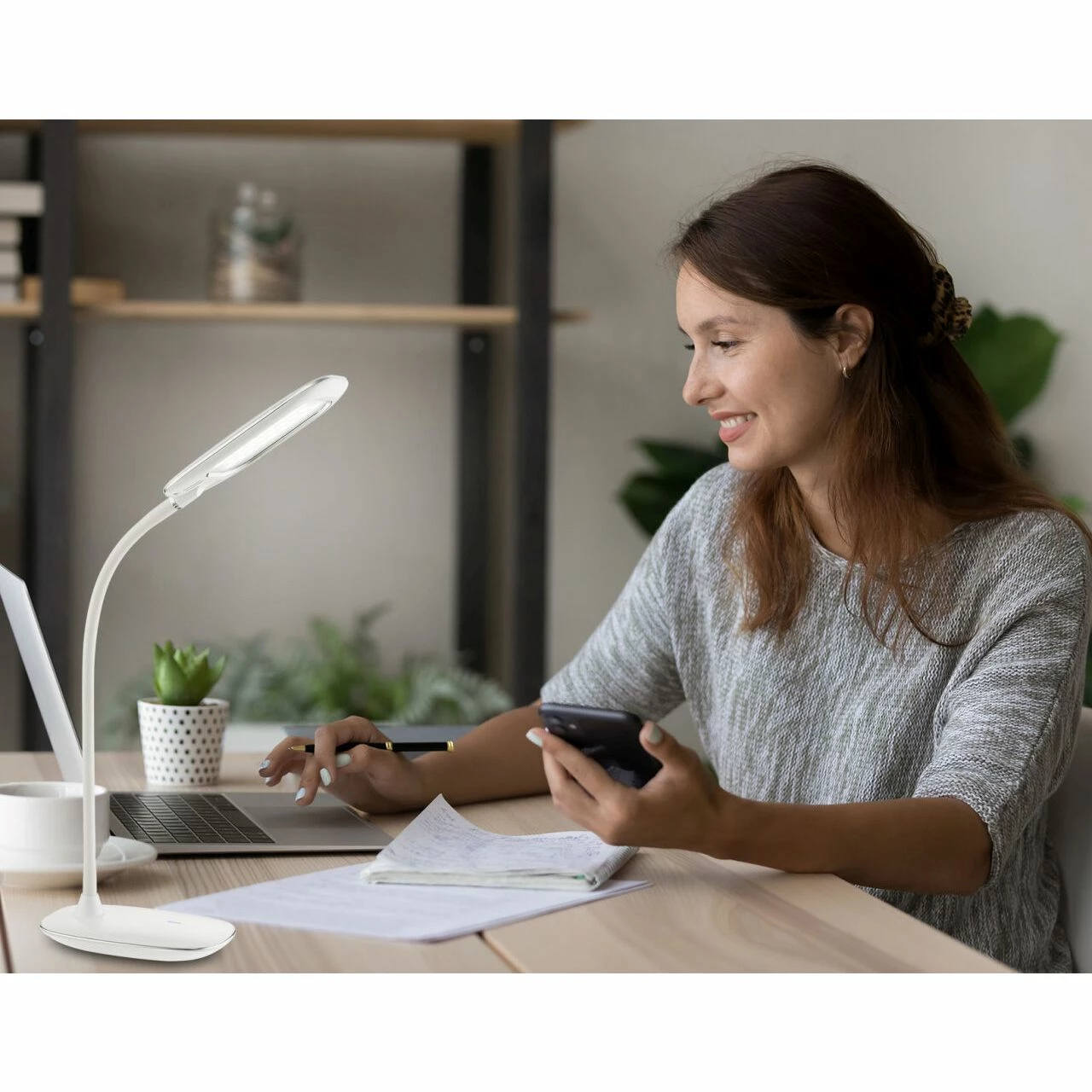 GLOBO Kinderleuchte LED Tischleuchte flexo Kabel: 15m Tischlampe weiß Chrom 4 GLOBO Kinderleuchte LED Tischleuchte flexo Kabel: 15m Tischlampe weiß Chrom – Bild 2