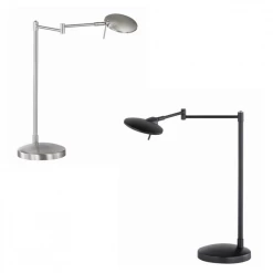 Trio klassische LED Tischleuchte mit schwenkbarem Arm, dimmbar, silber o. schwarz, Leseleuchte inkl. LED 8W