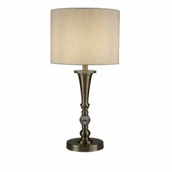 Searchlight Klassische Tischleuchte mit Leinenschirm