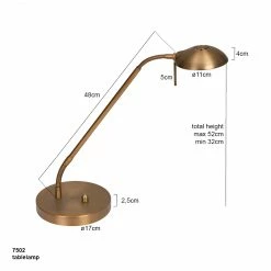 Steinhauer Klassische Tischleuchte mit schwenkbarem Kopf, dimmbar per Drehdimmer, bronze o. silber, inkl. LED 6W -Tischleuchten Verkäufe klassische tischleuchte mit schwenkbarem 7502BR 7 steinhauer 7502br