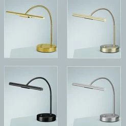 Herbert Schmidt Klavier-Tischleuchte, Flexarm, in 3 Oberflächen wählbar