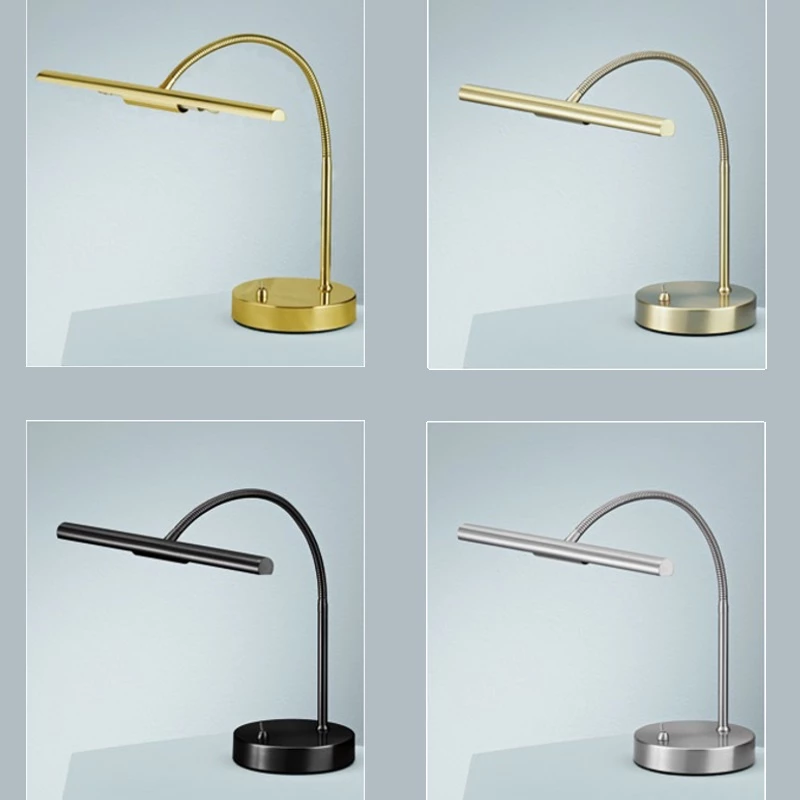 Herbert Schmidt Klavier-Tischleuchte, Flexarm, in 3 Oberflächen wählbar 3 Herbert Schmidt Klavier-Tischleuchte, Flexarm, in 3 Oberflächen wählbar