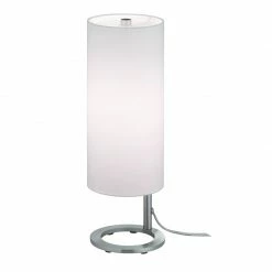 Knapstein hochwertige Stoffschirm Tischlampe mit Tastdimmer