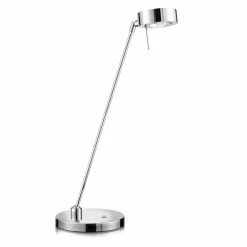 Knapstein moderne LED-Tischleuchte mit Glaslinse, Tastdimmer, 2 Oberflächen