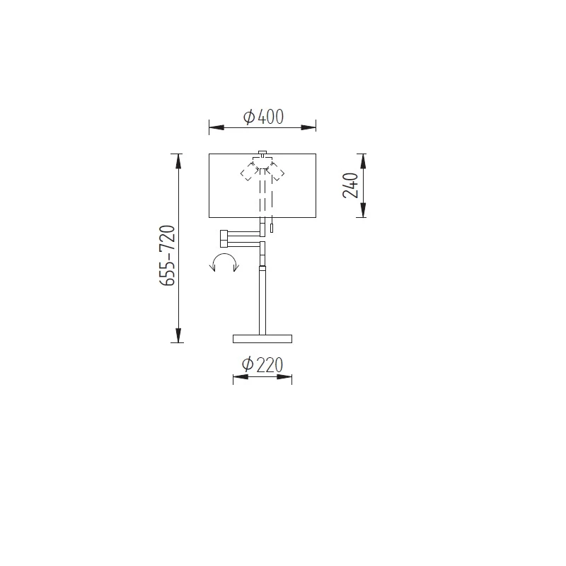 Knapstein Tischleuchte schwenkbar mit Stoffschirm Chintz - 3 Oberflächen 4 Knapstein Tischleuchte schwenkbar mit Stoffschirm Chintz - 3 Oberflächen – Bild 2